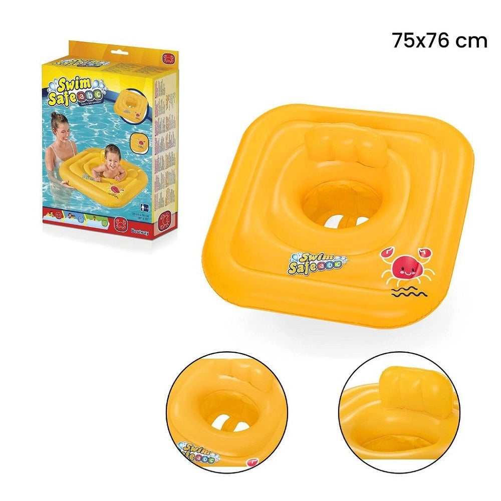 Trade Shop - Salvagente Gonfiabile A Mutandina Quadrato Swim Safe Abc Step A 76 X 76 Cm 32050 -