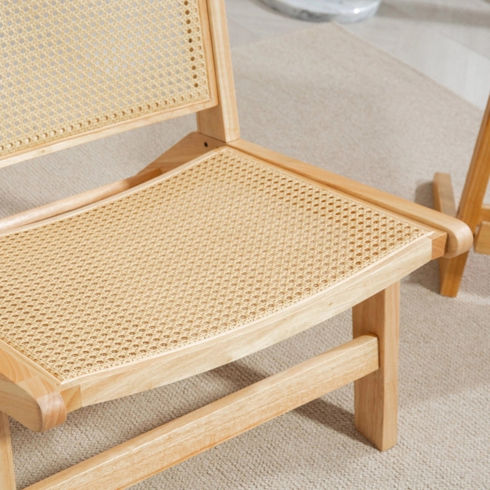 POLTRONA senza braccioli 64x70x74 cm in legno e rattan naturale