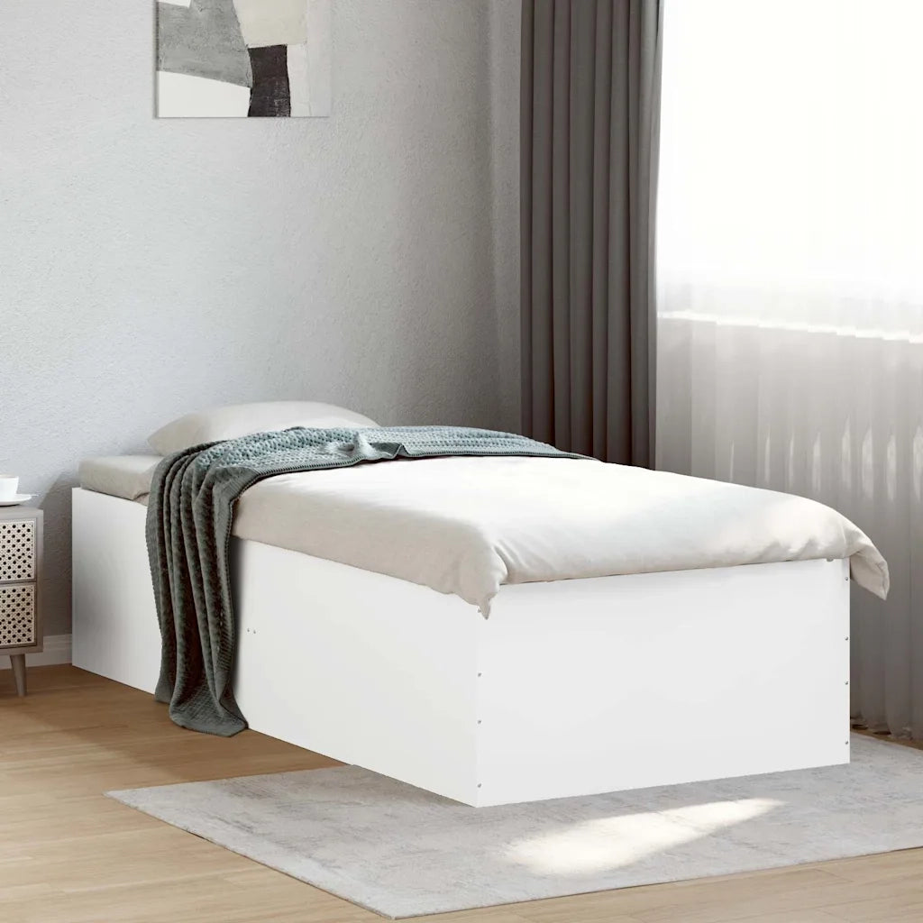 Giroletto-Struttura Letto Bianco 100x200 cm in Legno Massello 387865
