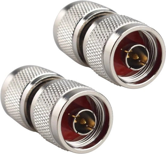 2 pezzi Adattatore RF Coassiale a Barile Doppio Maschio Compatibile con Walkie Talkie WiFi CB Radio a Vapore Antenna di Trasmissione Estensione del Segnale Telefonico