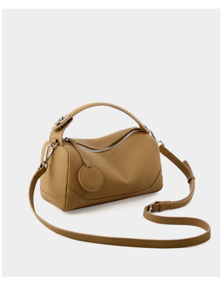 Borsa a tracolla da donna in vera pelle marrone