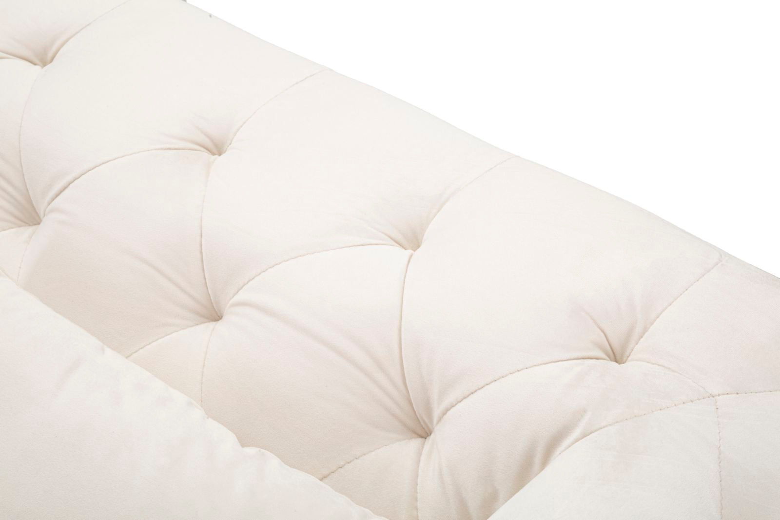 Divanetto 2 Posti Praga 146x71x86 cm in Poliestere Crema/Oro