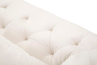 Divanetto 2 Posti Praga 146x71x86 cm in Poliestere Crema/Oro