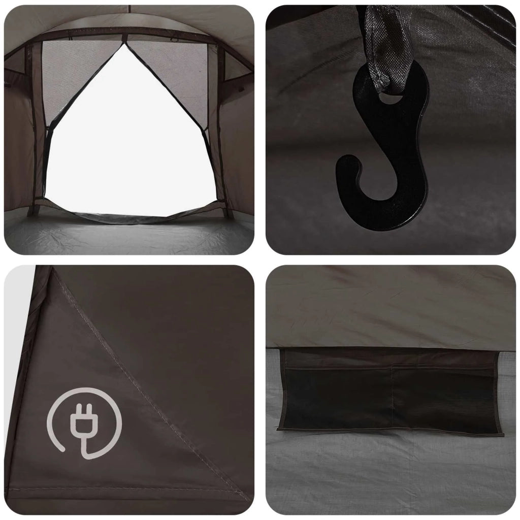Tenda Capanna Marrone grigio 6 persone Poliestere e Acciaio 42029012