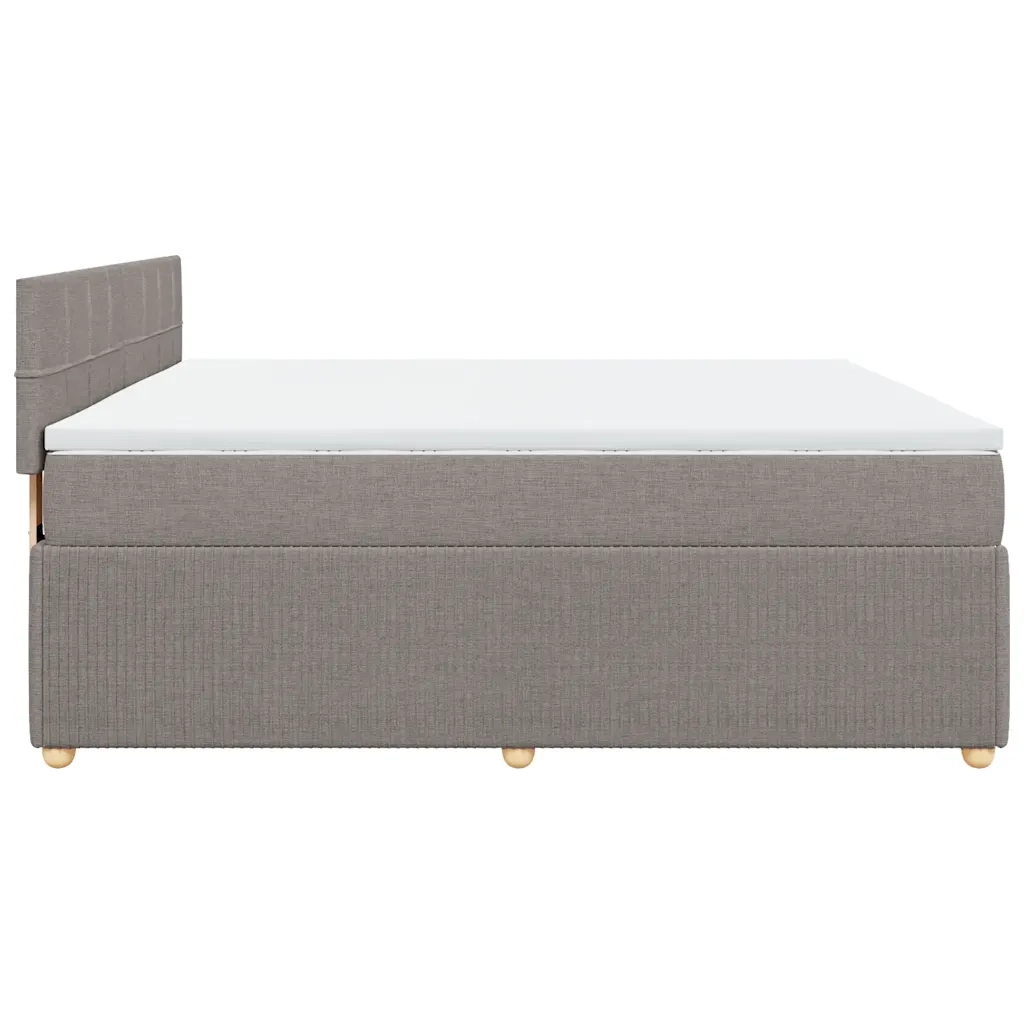 vidaXL Giroletto a Molle con Materasso Tortora 180x200 cm in Tessuto