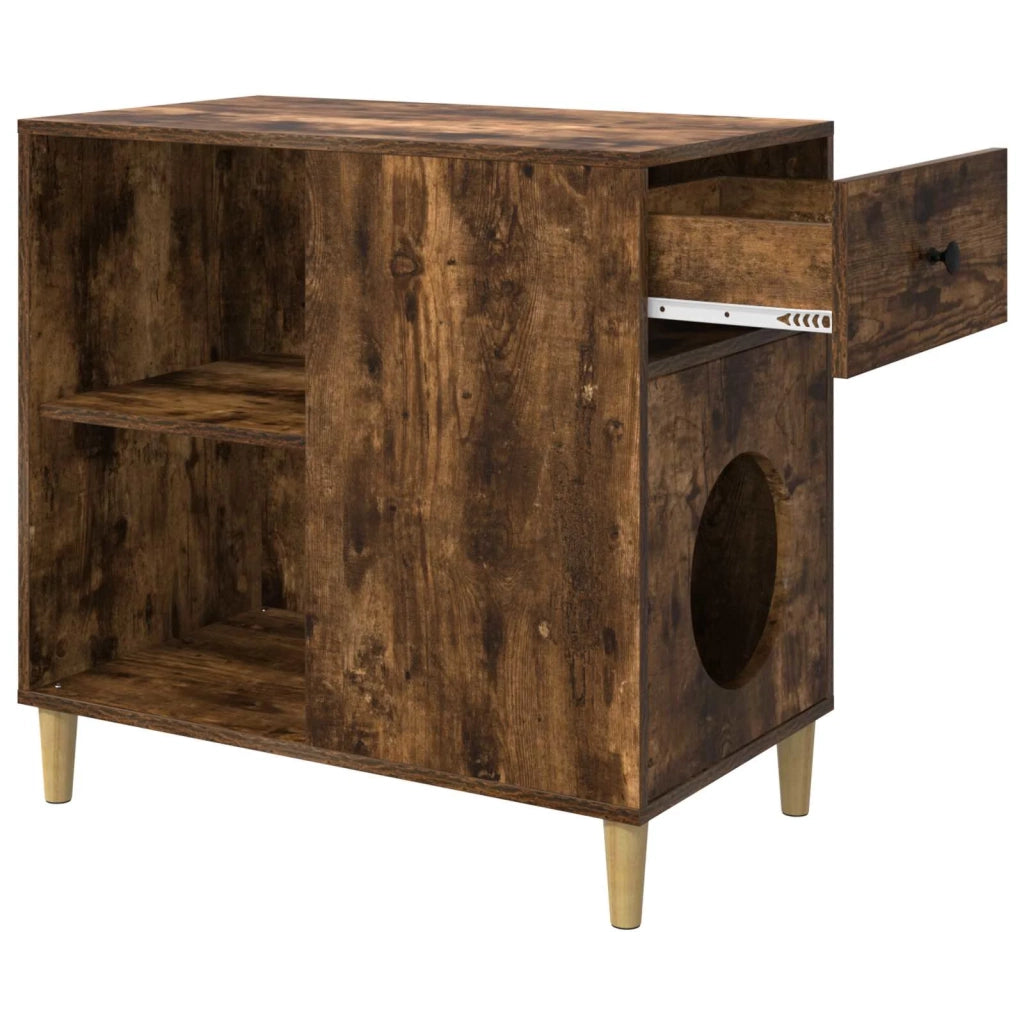 Casa per Gatti Rovere fumé 72 x 42.5 x 70 cm Legno multistrato 8000685