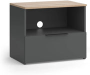 Mobile tv Wido, Antracite/Sonoma, 60 x 50 cm con cassetto, adatto per TV fino a 43 pollici, passacavi integrato