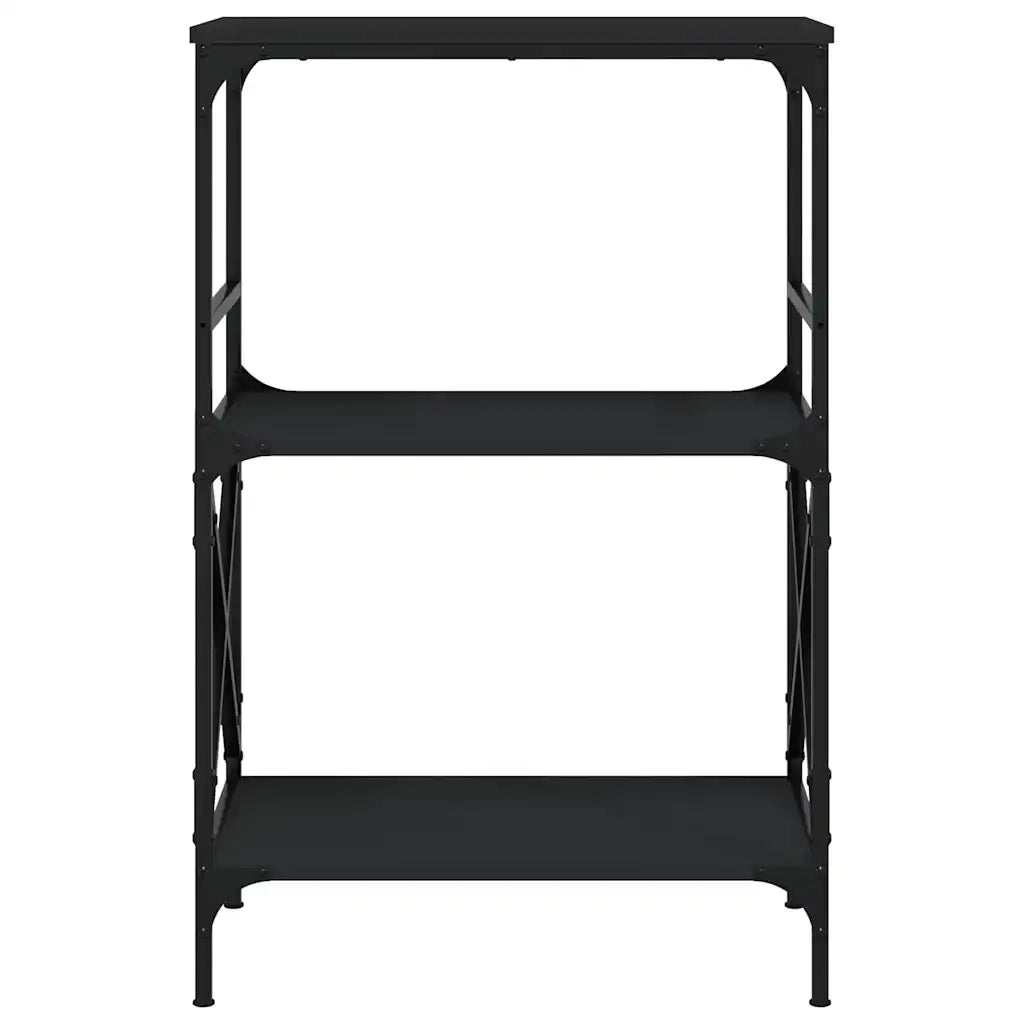 Libreria a 3 Ripiani Nera 59x35x90,5 cm in Legno Multistrato 837612