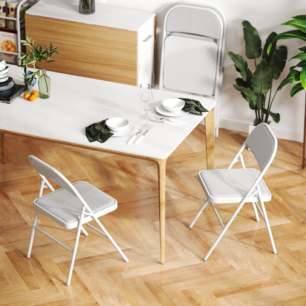 Sedia da pranzo pieghevole ¨C Minimal ¨C Bianco Acciaio 45x46x78 cm