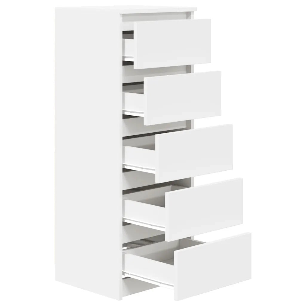 Credenza con Cassetti-Buffet-Armadio da cucina Bianco 37,5x35x99 cm in Legno Multistrato