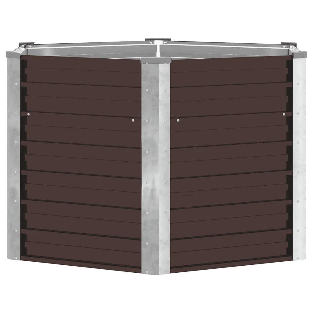 Fioriere | Cassetta per fiori | Letto Rialzato Giardino Marrone 129x129x77cm in Acciaio Zincato