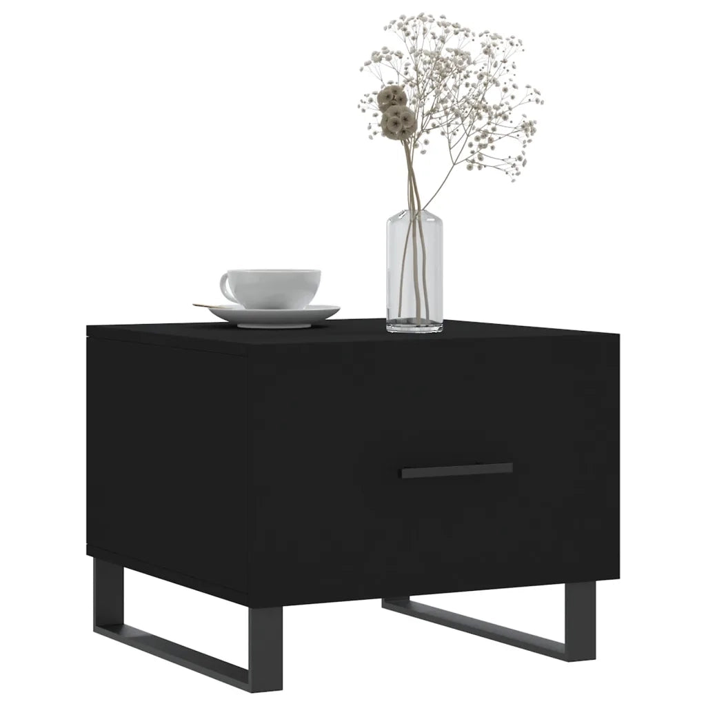 2 pz Tavolini da salotto | Tavolino da caff¨¨ | Tavolino da Soggiorno Neri 50x50x40 cm in Legno Multistrato