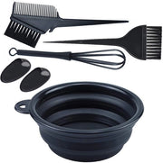Set di applicazione capelli (5 pezzi) con manico a forma di T

- Contiene: set di applicazione capelli, composto da un contenitore pieghevole, pennello per vernice, spazzola per vernice e clip per capelli (nero)