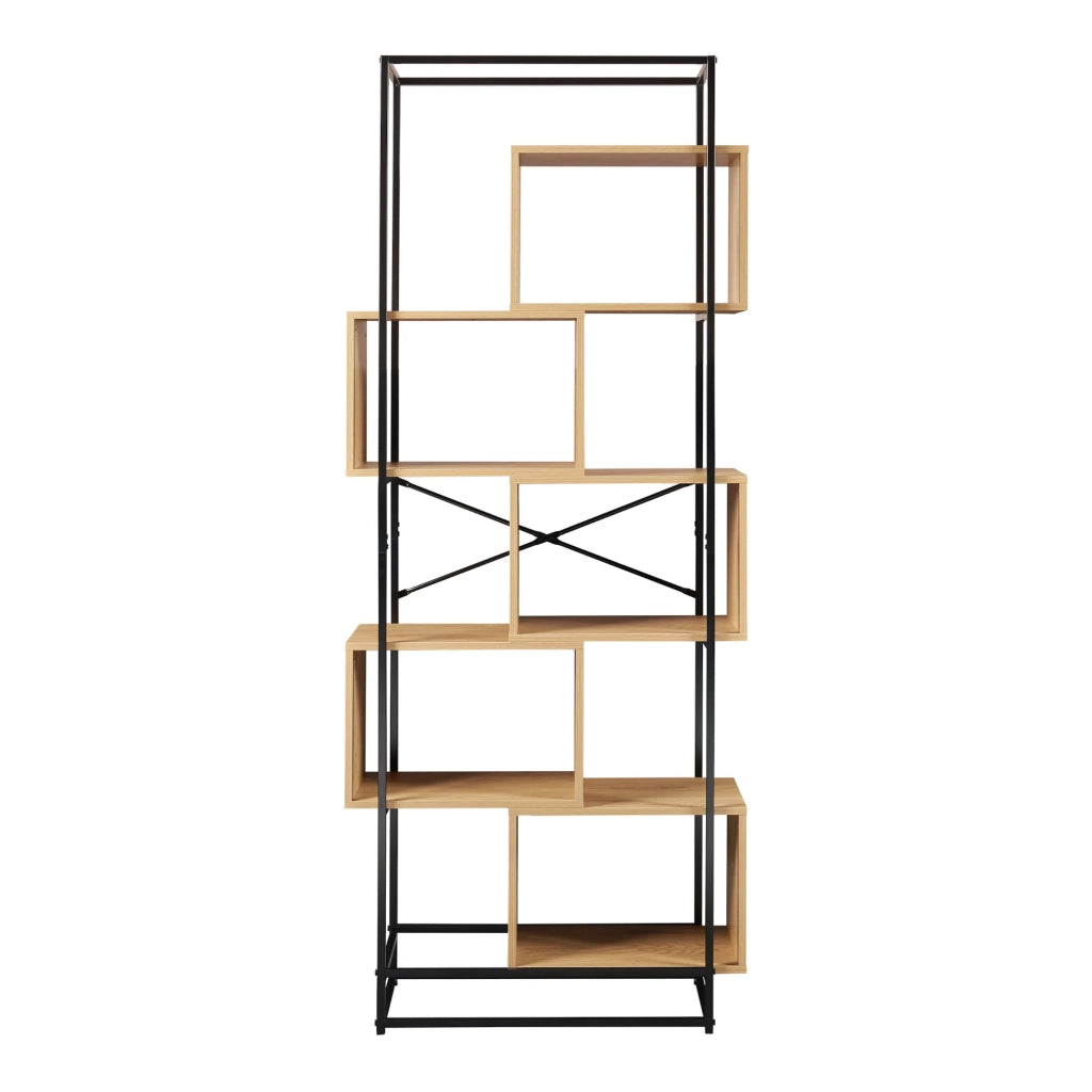 Scaffale dal design senza tempo per soggiorno/camera da letto mobile contenitore indipendente acciaio 194 x 80 x 33 cm nero 03_0011148