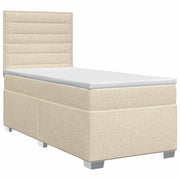 Letto box spring con materasso Crema 100 x 200 cm Tessuto 3453337