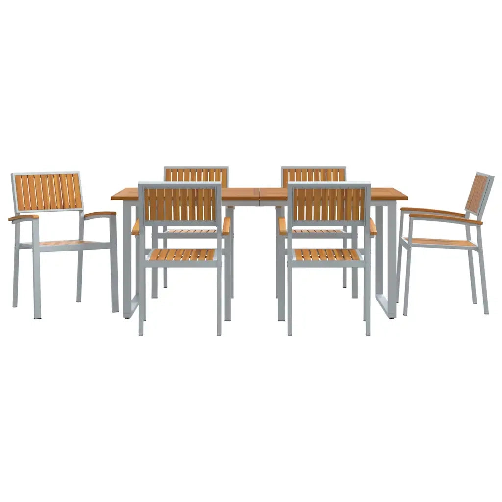 Set da Pranzo per Giardino 7 pcs Grigio 3284356