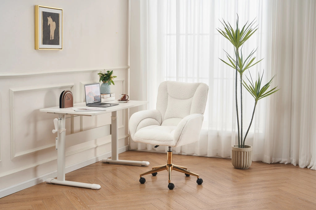 SEDIA DA UFFICIO Girevole Regolabile in Altezza 64x62x92,5 cm Teddy Bianco