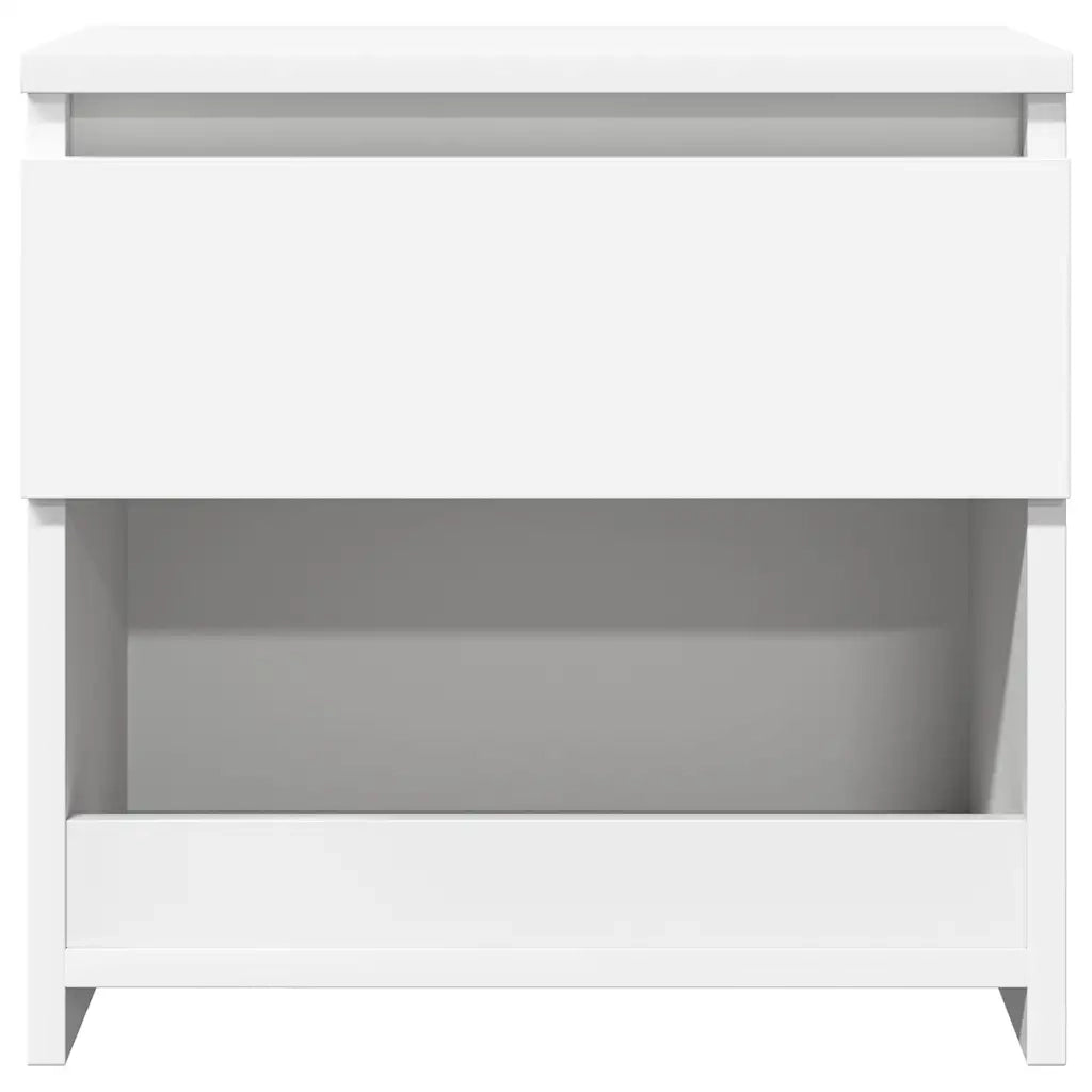 Comodino Bianco 40x30x39 cm in Legno Ingegnerizzato 803443