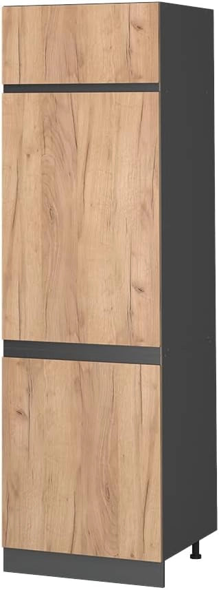 Armadio frigorifero R-Line, Quercia dorata, 60 cm Forma a J, per la libera combinazione all'interno di sistemi cucina modulari