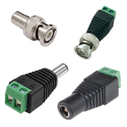 Trade Shop - 4x Connettori Adattatori 12v Balun Bnc Jack Rca Per Dvr Sorveglianza Telecamere -