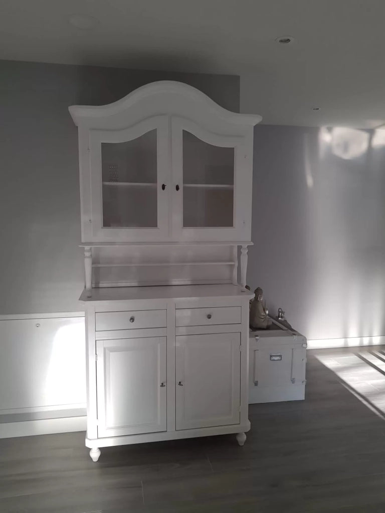 Cristalliera in legno 4 porte bianca shabby chic 104x43x215 (1509) - Mobili 2G