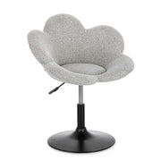 Set di 2 Poltroncine Girevoli Regolabili in Tessuto Bouclé con Base Cromata - BLOOM