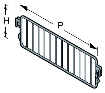 SEPARATORE GRIGLIA IN FILO PER RIPIANI IN ACCIAIO cm. 37x17 h Col. Grigio RAL9006