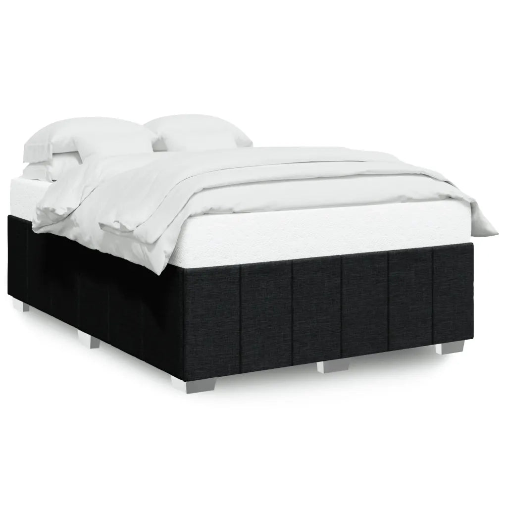 Letto matrimoniale | Letto per adulti | Giroletto senza Materasso Nero 140x190 cm in Tessuto
