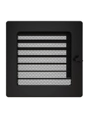 Griglia di ventilazione per camino 17x17 nera con tapparelle avvolgibili