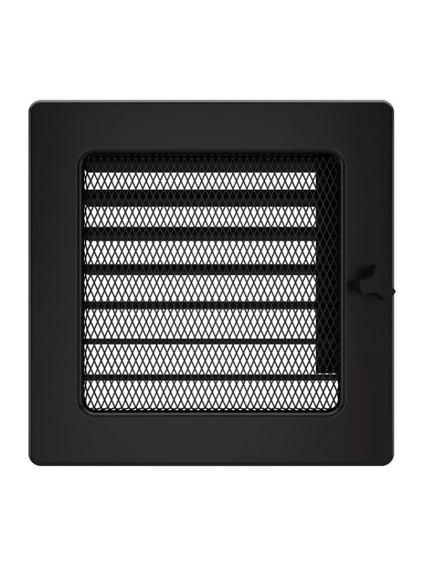 Griglia di ventilazione per camino 17x17 nera con tapparelle avvolgibili