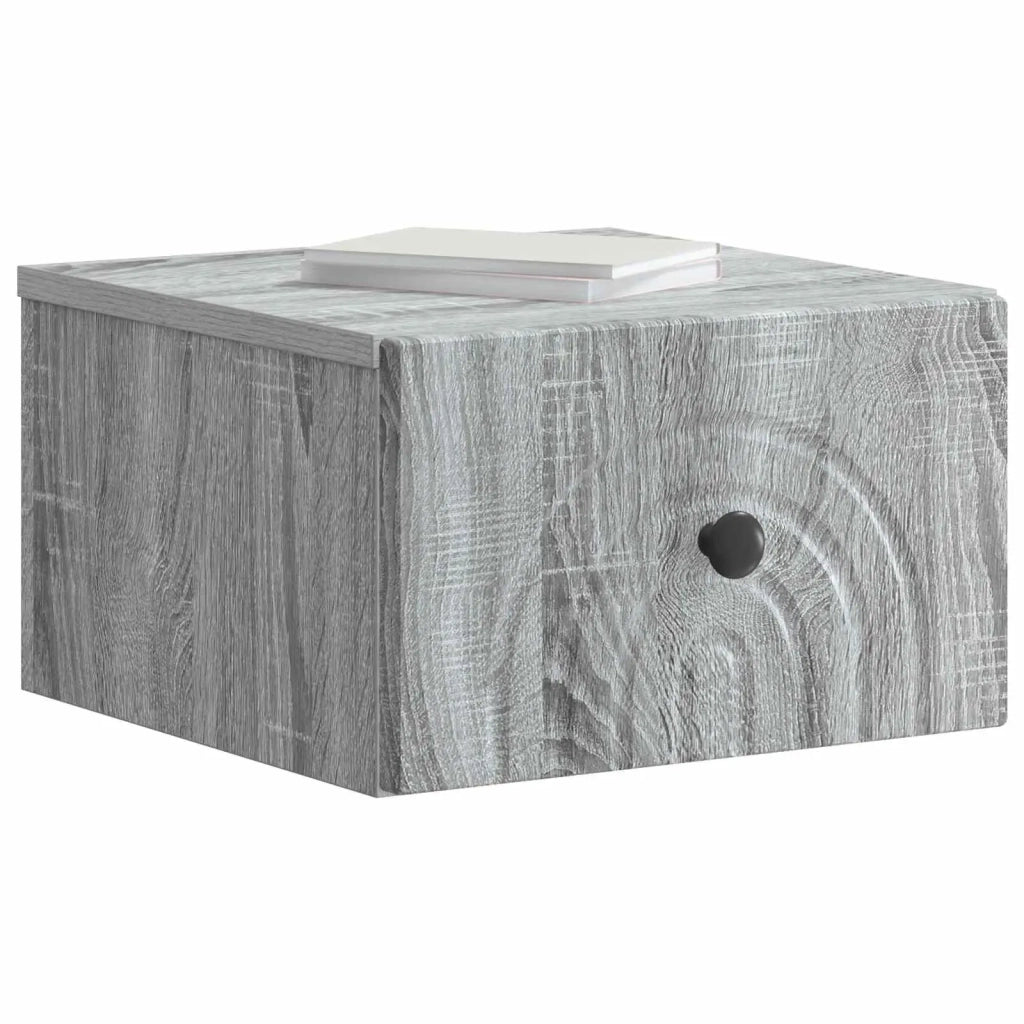 Mobiletto da notte a muro Grigio Sonoma 33 x 34,5 x 20 cm 898097