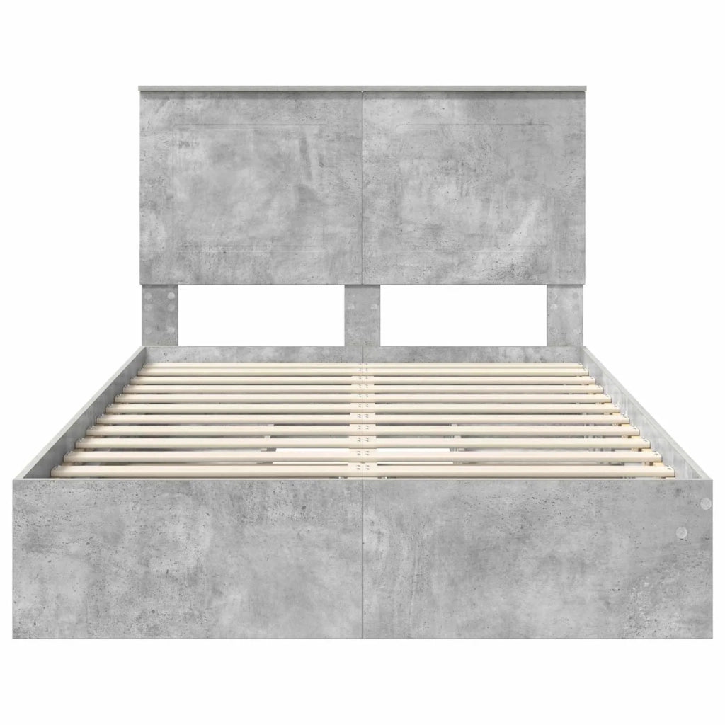 Letto con Contenitore con testiera Grigio cemento 135 x 190 cm 3409562