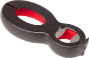 Apri-bottiglie in acciaio inox con interna in gomma, 14 x 6 cm, nero-rosso, 10552270