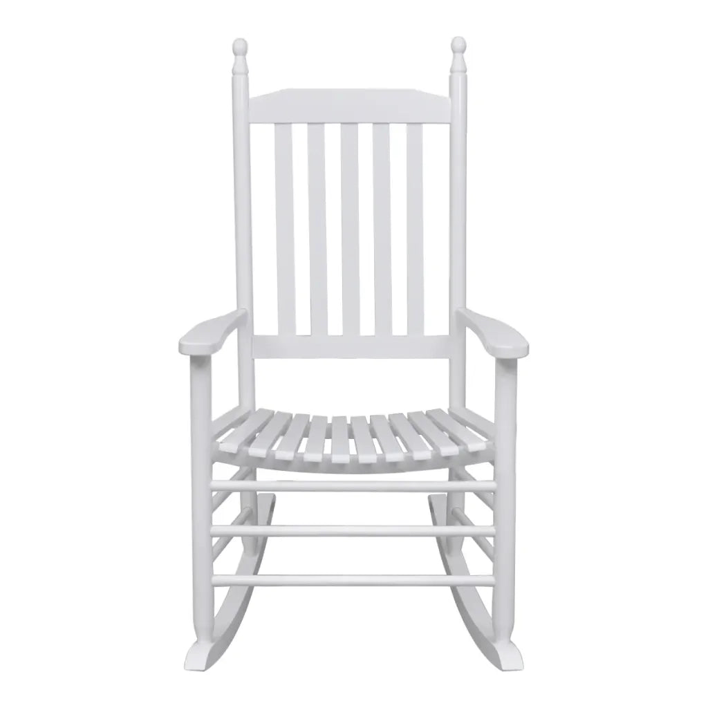 Sedia a Dondolo con Sedile Curvo Bianco in Legno cod mxl 52920