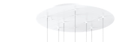 SOSPENSIONE BIANCO 8 LUCI TONDA VETRI 4X TR + 4X AM 1184BI-S8 T-TA