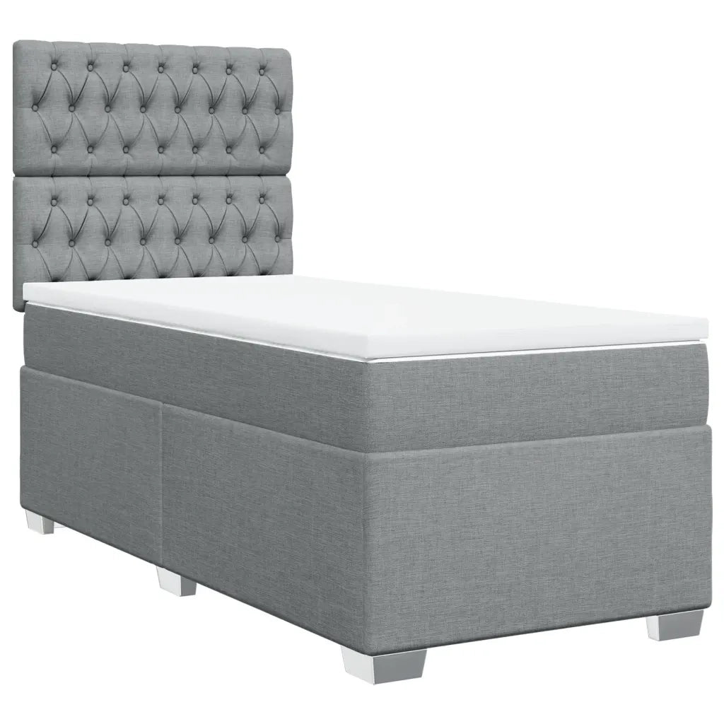 Giroletto a Molle con Materasso Grigio Chiaro 80x200 cm Tessuto 3290322