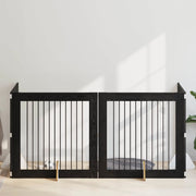 Cancello per cani con supporti 4 pcs Rovere Nero 100 x 100 cm 892031