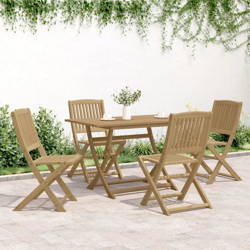 Set da Pranzo per Giardino 5 pz | Set Salotto da Giardino in Legno Massello di Acacia