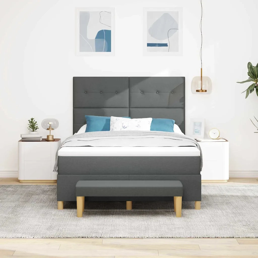 Letto a molle con testiera Grigio scuro 200 x 160 cm Tessuto 3344311