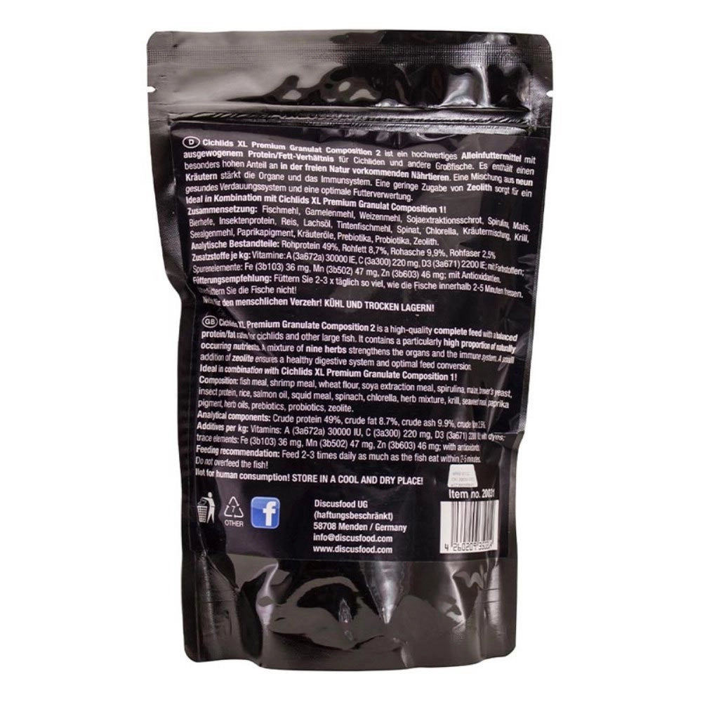 Discusfood Cichlid XL Composition 1 500gr - mangime completo per ciclidi