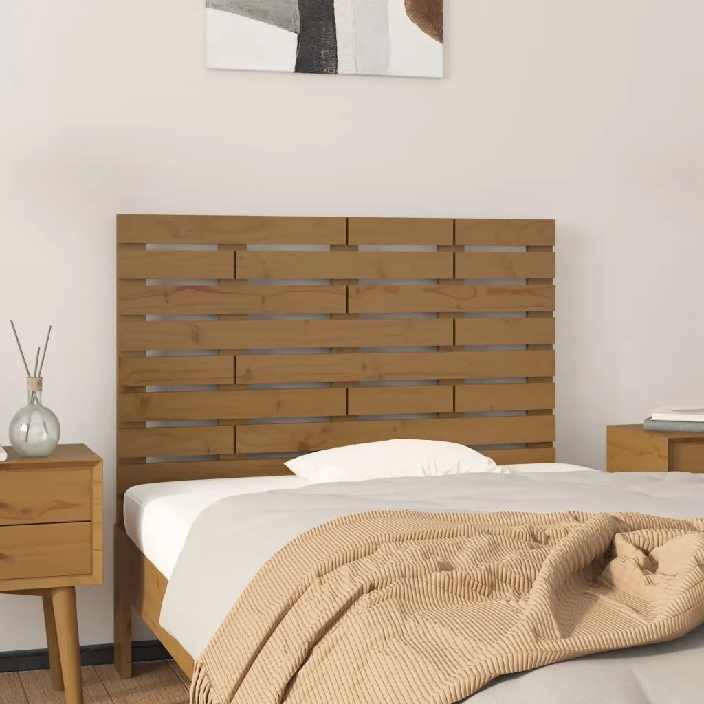 Testiera da Parete Ambra 96x3x63 cm in Legno Massello di Pino