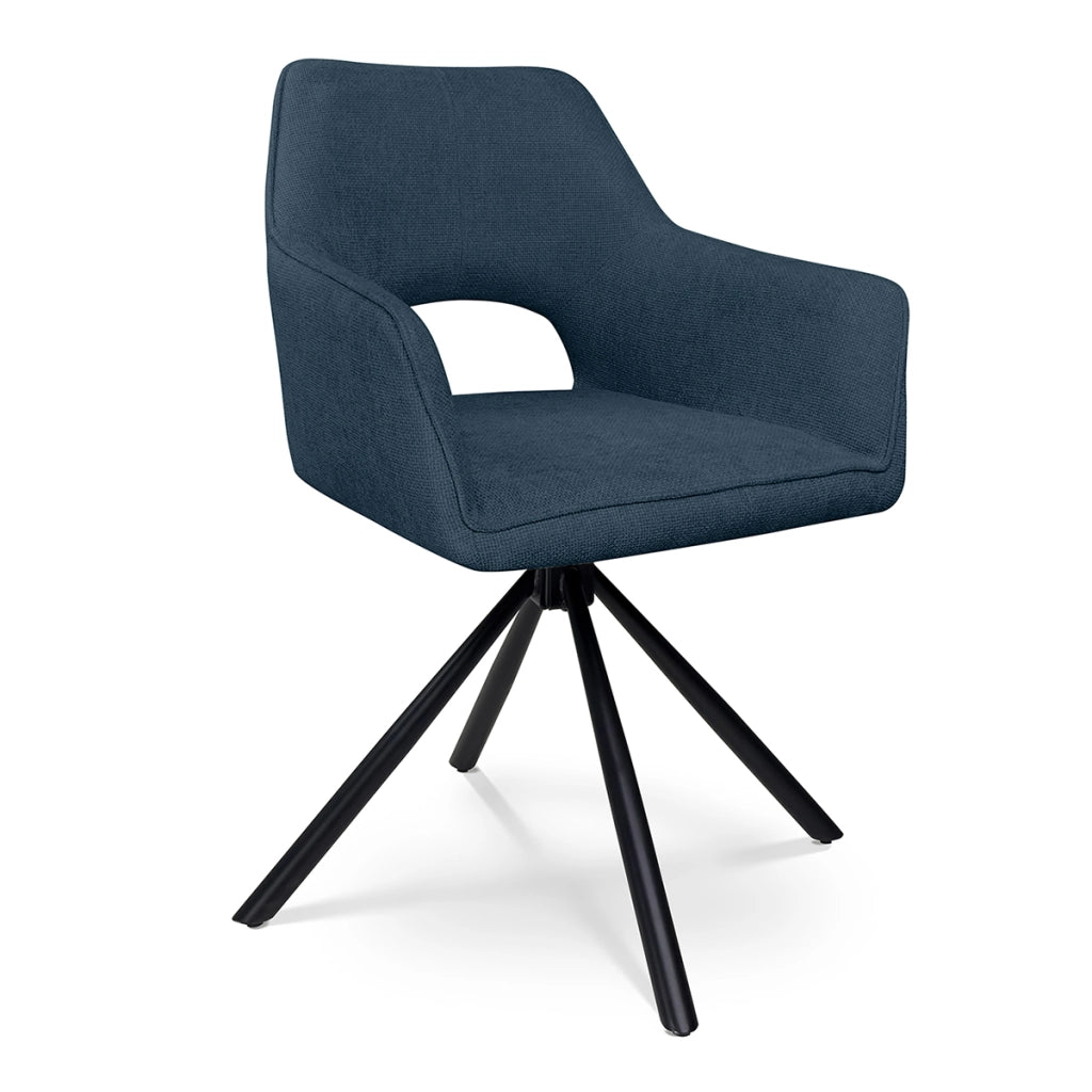 Sedia ufficio in tessuto, poltrona girevole blu – Alba