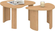 Set di 2 tavolini nidificanti COLINE 70/50 in legno effetto faggio