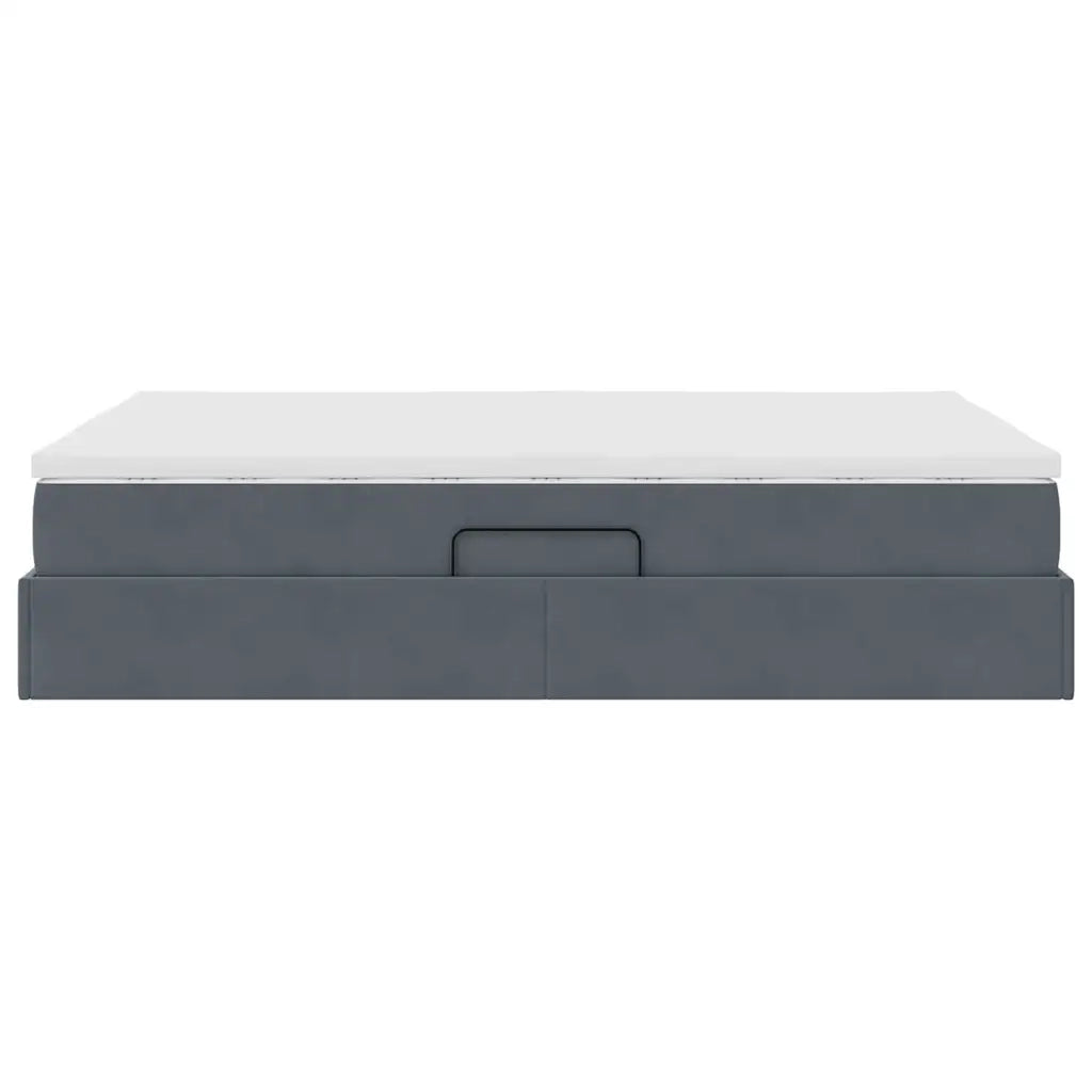 Letto con contenitore e materasso Grigio scuro 140 x 190 cm