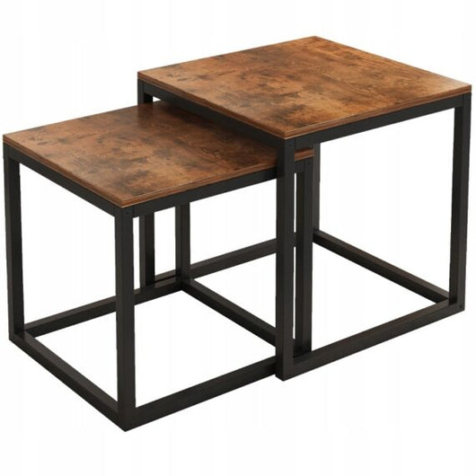 Tavolino da salotto doppio, marrone 55/52/50 cm