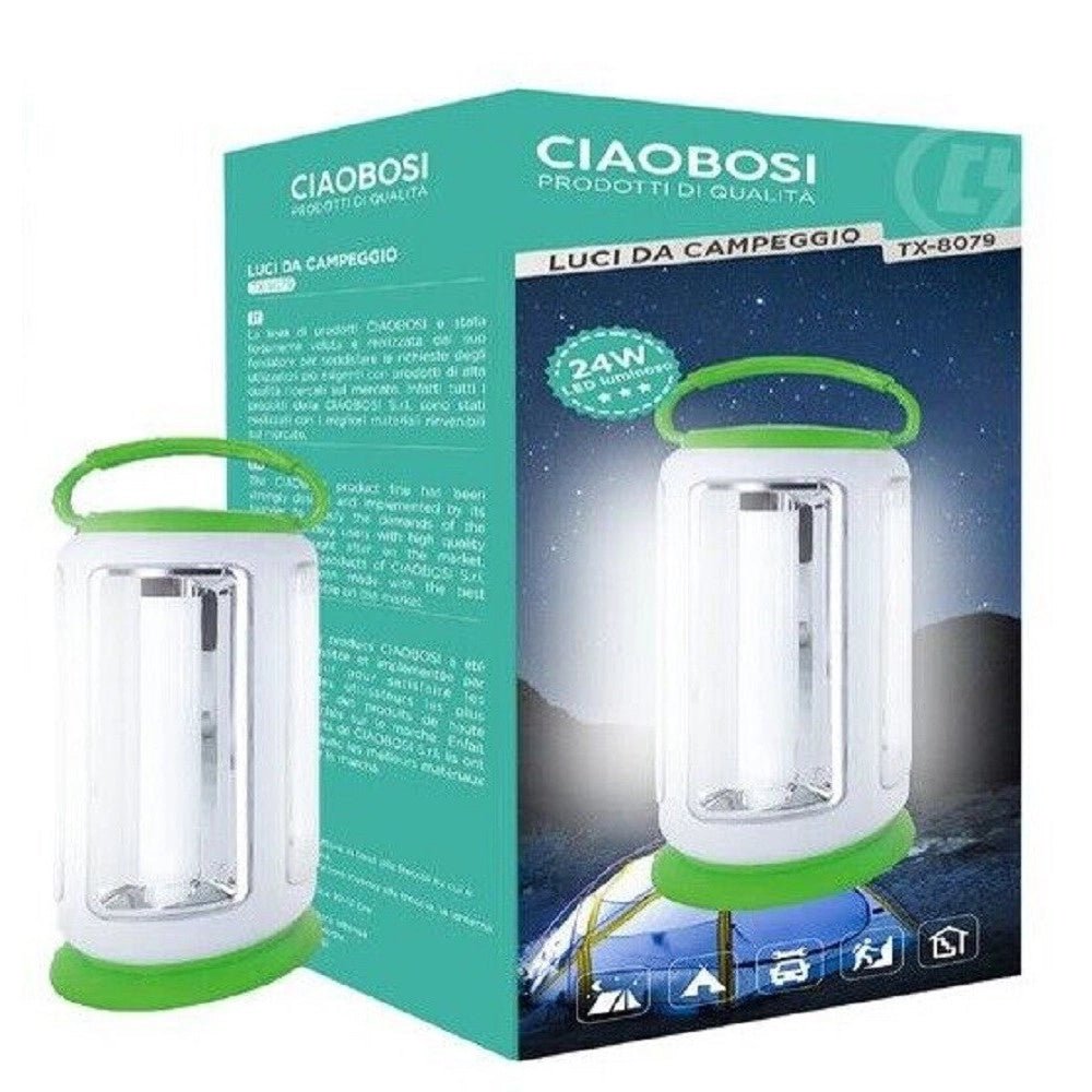 Trade Shop - Lampada Luce Emergenza Batteria Ricaricabile Led 24w Tx-8079 Lanterna Campeggio -
