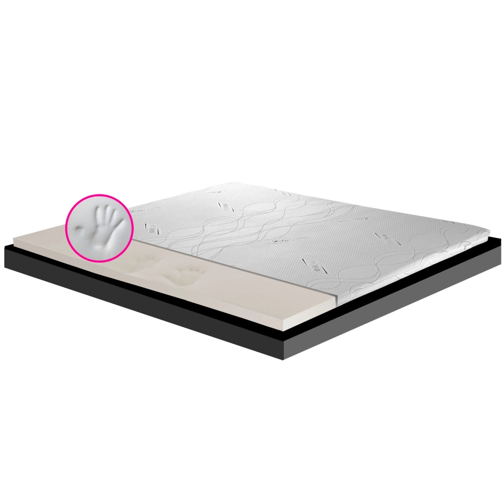 Topper materasso, sopramaterasso in memory foam, Alto 5 cm con tessuto anallergico antimicrobico sfoderabile, filato in ARGENTO - STAR FOAM PLUS piazza e mezza 120x200