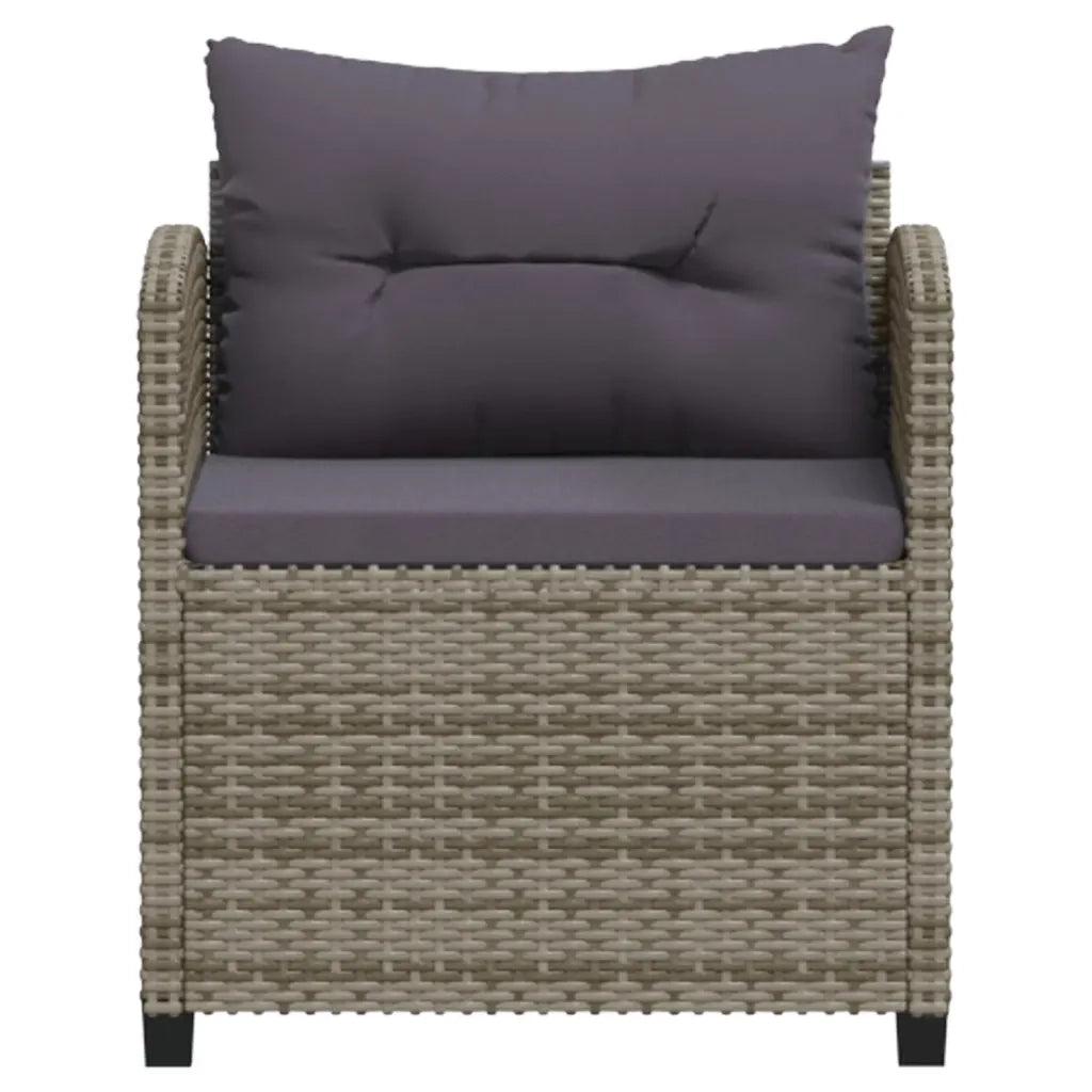 Set Divani da Giardino 3 pz con Cuscini in Polyrattan Grigio cod mxl 38720