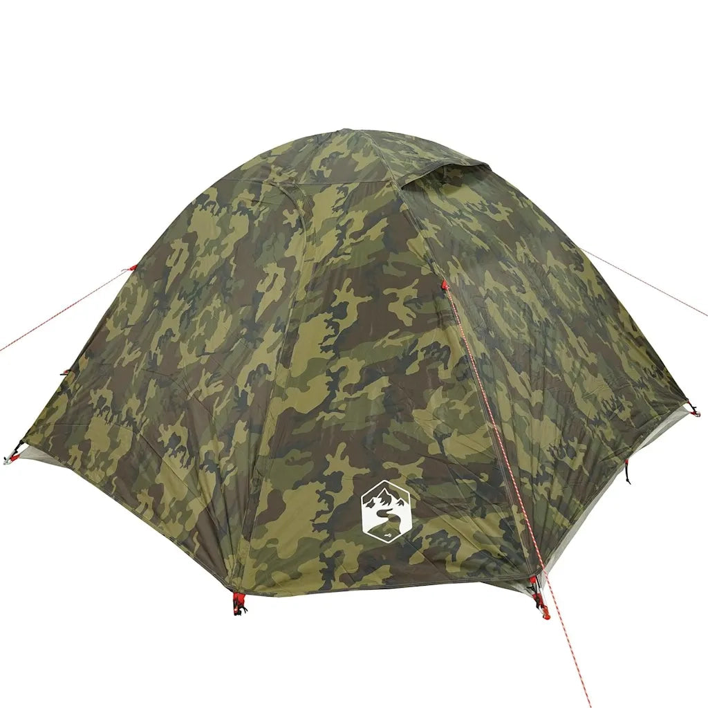 Tenda da Campeggio a Cupola 3 Persone-Tenda per Escursionismo Mimetica Impermeabile