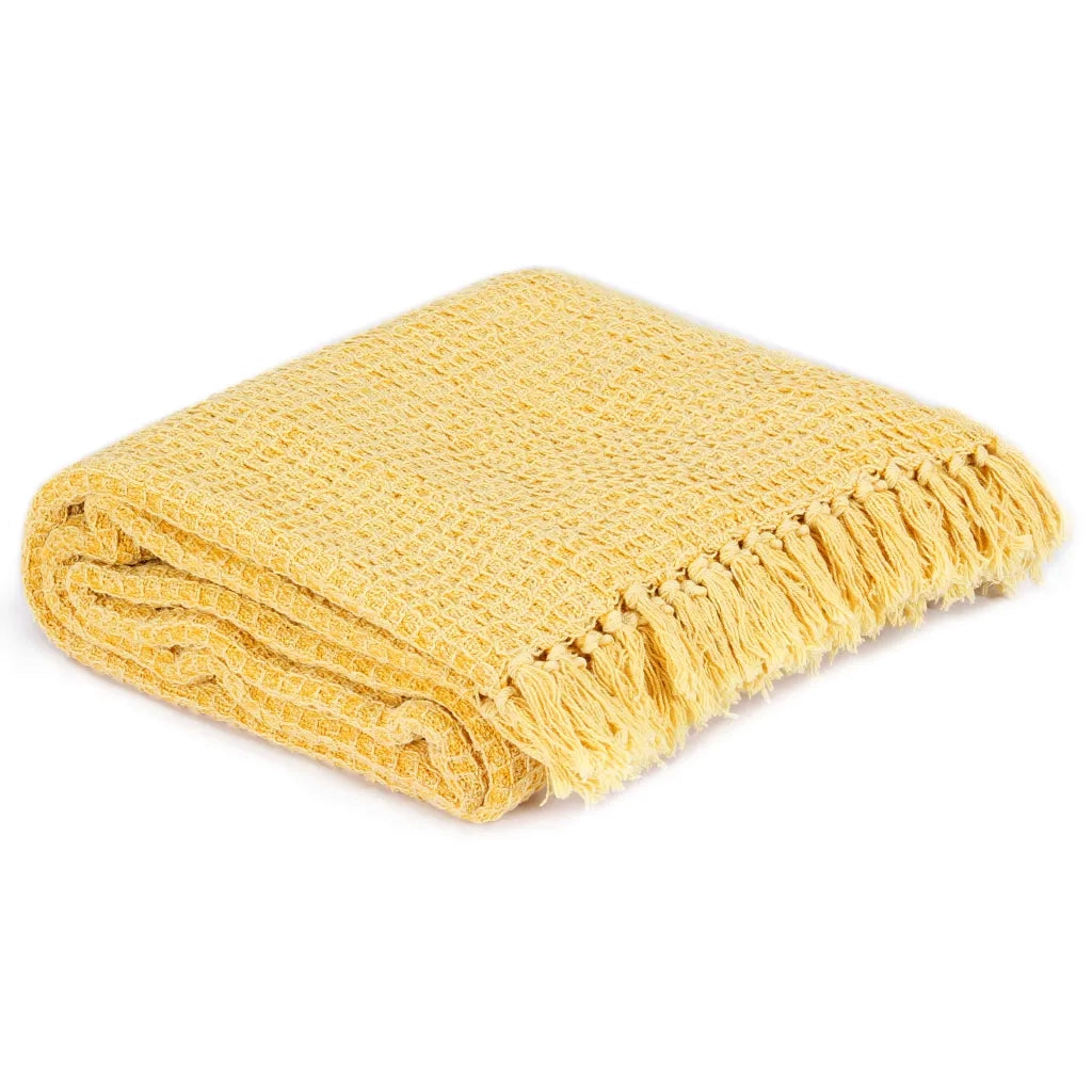 vidaXL Copriletto in Cotone 220x250 cm Giallo Senape